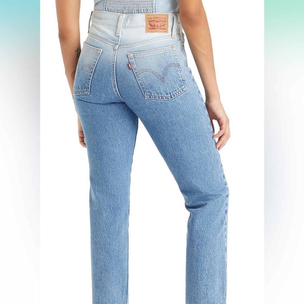 Levi's Wedgie Straight Faded Denim Jeans NWT